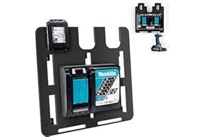 ZHSX Wandhalterung für Makita Akkus und Ladegeräte Wandhalterung, Stabiler 3er Akkuhalter und Ladegeräthalter Für Makita ladegerät und Makita Akku Bohrschrauber für Werkstatt und Garage