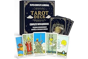 SOL 78pcs Complete Original Tarot Card Deck and Guide Book, For Beginners Set or Experienced Users, Vintage-style with Meanings on Them, Great for Spiritual Readings, Divination and Fortune-Telling