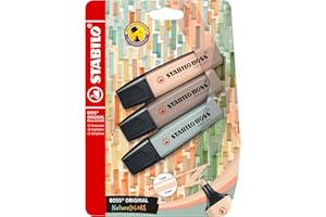 STABILO - Boss Original NatureCOLORS zakreślacze do zaznaczania tekstów, 3 sztuki, kolor beżowy, ciepły szary, zielony