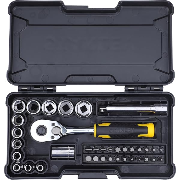 DE NEERS 46 Pieces 1/4 Inch Drive Hex Socket & Accessories Set NA