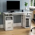 thumbnail image 2 of Otley Computer Desk With 3 Drawers & Keyboard Tray – Spacious Home Office Desk For Work Or Gaming 2 of 12
