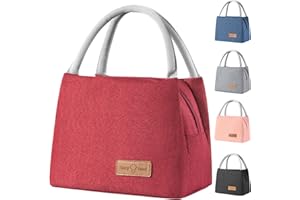 NHHEO Borsa Frigo Piccola, Borsa Termica Pranzo 5.5L Borsa Frigo Borsa Pranzo, Borsa Termica Piccola per Ufficio lavoro Scuola Viaggi Campeggio All'aperto Picnic (5.5L Rosso)