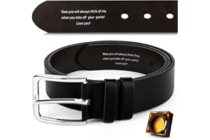 Merclix I Love You Gifts for Him Leather Belts for Men Husband Gifts from Wife Funny Gifts for Boyfriends Birthday Christmas Anniversary Valentines Day Gifts for Men