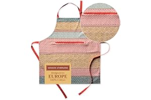 Maison d' Hermine Schürze, 100% Baumwolle, 1 Stück, verstellbarer Nackenriemen, Schürze mit Mitteltasche und langen Bändern für Damen, Herren, Koch