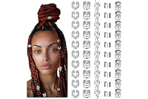 Molain 50 Pezzi Dreadlocks Gioielli per Capelli, Perline Regolabili in Metallo per Festival, Accessori Dreadlock