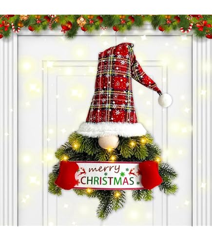 SHATCHI Beleuchteter Weihnachtskranz Aus Lapplandtanne – 55 Cm Mit 30 Weißen LEDs – Perfekt Für Kamin, Wand, Tür & Mehr