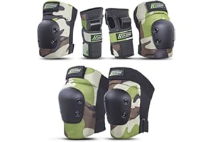 Everwell Erwachsene&Kinder Knieschoner Set Schützerset 6 in 1 Protektoren Set mit Knie-Ellbogen-verstellbare Handgelenkschoner für Inliner Skaten Roller Skateboard.