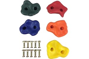 HIKS Kids Climbing Stones Plastic Multi-coloured Pack Of 5, Ideal For Climbing Frames, Tree Houses And Kids Climbing Walls