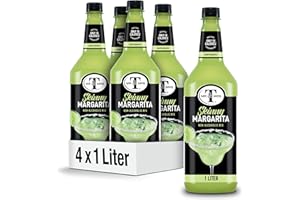 Mr & Mrs T Skinny Margarita Mix, 1 L bottle (Pack of 4), Tangy Lime Blend Flavored Cocktail Mixer, Made with Cane Sugar, Perfect for Traditional Margarita and Mocktail Drinks
