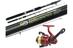 RODDARCH 6ft or 8ft Telescopic Carbon Fishing Rod & Reel Combo Travel Pike Stalking Fishing Kit