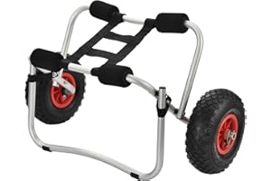 in.tec Kajakwagen 72x31x44cm Kanuwagen Surfwagen Aluminium Kajak Kanu Bootstrailer Zusammenklappbar