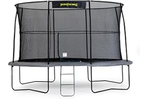 Jumpking 7ft x 10 ft/ 8ft x 11.5ft / 9ft x 13ft Oval Pro Trampoline With Safety Enclosure Net & Ladder ❘ Outdoor Garden Trampoline For Adults & Kids With 110gsm Polyethylene Net, Hard Wearing Surround