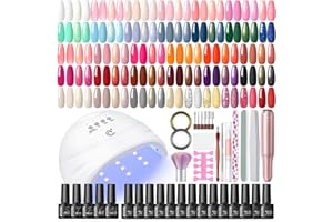 ‎PEACECOLOR PEACECOLOR UV Nagellack Set mit UV Lampe Elektrische Nagelfräser, 35+5 Gel Nagellack UV mit Base Coat Top Coat Gel Nägel Set Nagelset Gelnägel Starterset Maniküre Geschenk für Frauen