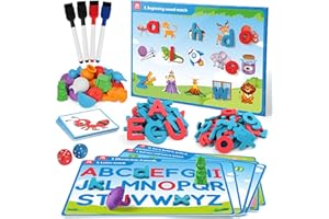 ‎COOGAM Coogam Preschool Alphabet Learning Playset, Magnetische Buchstaben Matching Spiel, Bildungsabc-Erkennung mit 6 Aktivitätskarten, Phonische Manipulative Autismus Spielzeug für Kinder im Alter von 3+