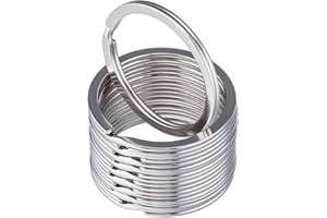 NanTun 50 pcs 30mm Round Flat Key Chain Rings Metal Split Ring for Home Car Keys Organization, Silver