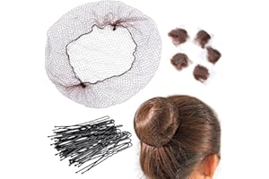 KAYZON Ballet Hair Net for Girls, Ballet Bun Net Brown Bun Net Invisible Hair Net for Child 50Pcs Ballet Net and 50Pcs Bobby Pins Hair Bun Accessories for Ballet Dancers Child Girl Women
