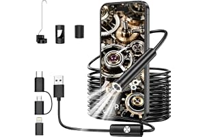 Retoo endoskopkamera med ljus inspektionskamera IP67 vattentät HD endoskop med mikro-USB och typ C rörkamera med