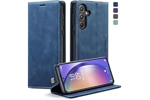 KZB Handyhülle für Samsung Galaxy A55 5G Hülle Premium Leder Klappbar Tasche Flip Case Magnet Kartenfach Standfunktion Klapphülle Schutzhülle für Samsung Galaxy A55 - Blau