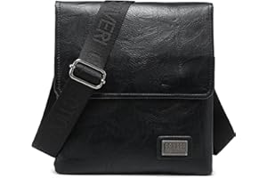 COVERI COLLECTION Borsello con Pattina Uomo in Pelle Sintetica, Doppio Scomparto, Dimensioni 25x22x6 cm, Tracolla Personalizzata, ART.CC 5070-11