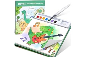 JoyCat Paint with Water Coloring Books for Toddlers, Watercolor Painting Sets for Kids Ages 3-5, 4-8, Dinosaur Arts and Crafts Birthday Presents for Boys Girls (Green)