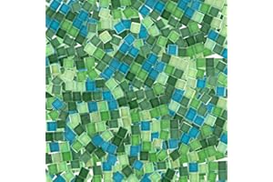 ZOFUN 1kg bunte Kristall-Mosaik-Fliesen, kleine Mini-Mosaik-Fliesen zum Basteln, für Badezimmer, Küche, Heimdekoration,DIY Kunstprojekte (grüne Serie)