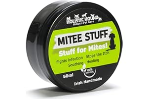 Holistic Hound Mite-ee Stuff Mite Treatment for Dogs, Horses & Rabbits - 100% Natural Balm That Repels and Treats Skin Mites - Heals, Soothes and Prevents Itching - 50ml Easy-Apply Balm
