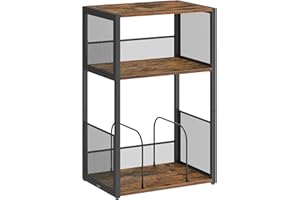 VASAGLE Record Player Stand, 3-Tier Side Table, Vinyl Record Storage up to 100 Albums, End Table for Living Room, Bedroom, Rustic Brown LET275K01