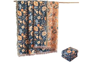 Musselinfilt 200 x 230 cm, 100 % bomull dubbelsidigt boho överkast