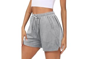 Litherday Women's Running Shorts Gym Cotton Sweat Jogging Sports Workout thletic Lounge Hiking High Waist with Pockets