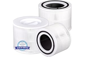 BRUVISH (3 pezzi) Filtro di ricambio compatibile con purificatore d'aria LEVOIT Core 300 e Core 300S, filtro H13 True Hepa, filtro HEPA 3 in 1 da 3 pezzi Filtro bianco Core300/300S 3 pezzi