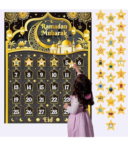 6pcs Ramadan Decorations, Acrylic Ramadan Kareem Decoration Eid Mubarak Decorations Wind Light Moon Star Shaped Ramadan Decor for Hanging On Walls Windows Trees (Silver