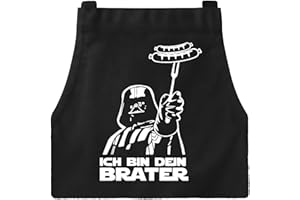 DXDXDXD Grillschürze für Männer Star Wars Schürze Kochschürze Herren mit 4 Taschen 95cm Große Männer Grill Schürze, Starwars Geschenk-ICH BIN DEIN BRATER