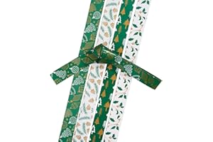 Gebrüder Bertels Papierstreifen, 15 mm, 48 Streifen, Weihnachtsdeko, Bastelpapier, Dekostreifen Winter Forest