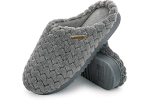 LongBay Damen Hausschuhe mit Memory Foam und Plüsch rutschfeste Pantoffeln
