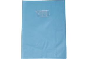 Calligraphe 72210AMZC Un Protège-Cahier Grain Cuir Bleu clair - A4 21x29,7 cm - 22/100ème avec Porte-Étiquette - PVC Opaque