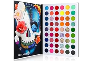 DE'LANCI La Catrina Makeup Pallet Professional 54 couleurs Palette de fard à paupières, hautement pigmentées Matte Shimmer Brillant Glitter Multi-Reflective Shades palette de maquillage