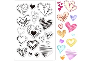 GLOBLELAND Timbro Cuore Timbri Trasparenti Sigillo Cuore Timbri Journaling in Silicone Trasparente per la Creazione di Biglietti e Decorazioni per Scrapbooking