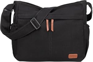 RAVUO Borsa a Tracolla in Tela, Grande Capacità Vintage Borsa Messenger con Tasche Multiple per Donna e Uomo Unisex Canvas Hobo Borse a Spalla