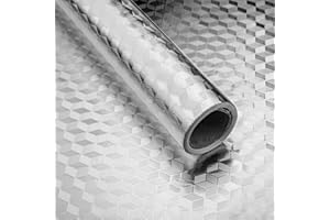 Niviy Autoadesivi Carta da Parati del Foglio di Alluminio per Cucina Armadio armadietti e cassetti (40 * 300cm, Rombo Geometrico)