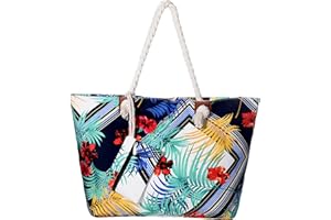 DonDon Grande borsa da spiaggia idrorepellente con cerniera Borsa a tracolla Shopper