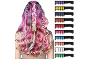 ENIYOU 10 Pcs Tinte Temporal Pelo Mechas Pelo Tinte Pelo Lavable Niños Tizas para El Pelo Adecuadas para Mujeres Niños Bodas Maquillaje Carnaval Peinado Temporal de Color de Cabello