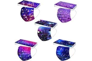 QERSH 50 Stück Erwachsene Mundschutz Einweg 3-lagig Cartoon Motiv Bunt 3D Druck Multifunktionstuch Bandana Atmungsaktiv Mund-Tuch Halstuch Schals Staubdicht Atmungsaktiv für Herren Damen