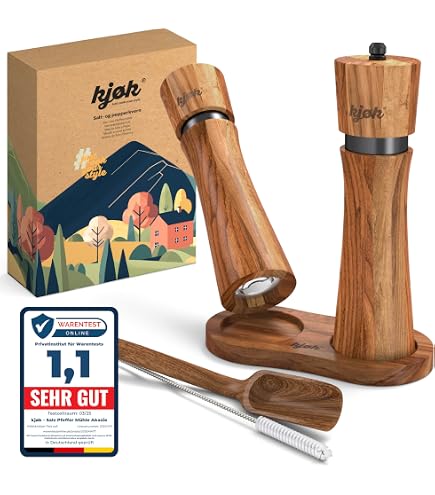 Moulin à Sel Et Poivre En Bois D'Acacia - Broyeur Céramique Réglable - Sans Plastique FSC