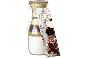 FEUER UND GLAS Backmischung im Glas für Schokoladen-Mandel-Brownies – Raffinierte Geschenkidee für Backfreunde – Backzutaten im Weckglas für die einfache Zubereitung – Gourmet Kuchen-Back-Mischung von Feuer & Glas