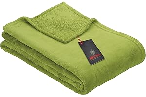 Ibena Kuscheldecke Olbia 150x200 cm - flauschig, warm & waschbar, fleecedecke grün einfarbig