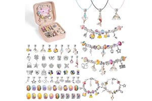 AUAUY Cadeau Charms Bracelet Kit Fabrication pour Filles 5-12 Ans, Idée Cadeau Noël et Anniversaire
