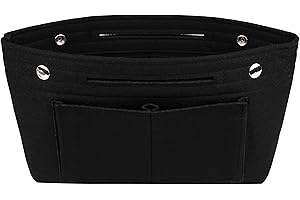 ISIYINER Taschenorganizer Filz Taschen Organisator Handtasche Kosmetik Organizer Kosmetiktasche für Frauen Schwarz