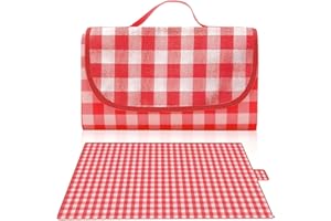 HW CASA Coperta Picnic Impermeabile 300 x 200 CM,Telo Picnic Stuoia Campeggio con Maniglia, all'Aperto Lavabile Coperta da Spiaggia Picnic, Tappetino da Picnic per Spiaggia, Viaggi, Campeggio