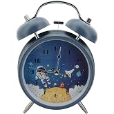 Coverzone Modern Picture Alarm Clock Decorative Loud Mechanical Alarm Space Themed Alarm Alarm Clock Decorative Gift with Sound