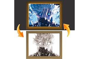 FunLake Jujutsu Kaisen inspirierte beleuchtete Gemälde – Gojo Satoru und Geto Suguru LED-Wandkunst-Dekor, Desktop-Rahmen, perfekt für kreatives Schlafzimmer, Heimdekoration und Geschenk (Gojo Satoru)